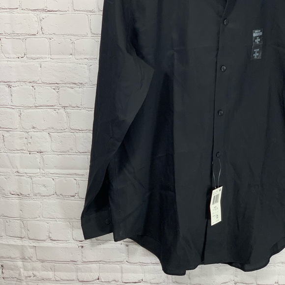 Calvin Klein Black Solid Slim Fit Dress Shirt - Picture 5 of 11
